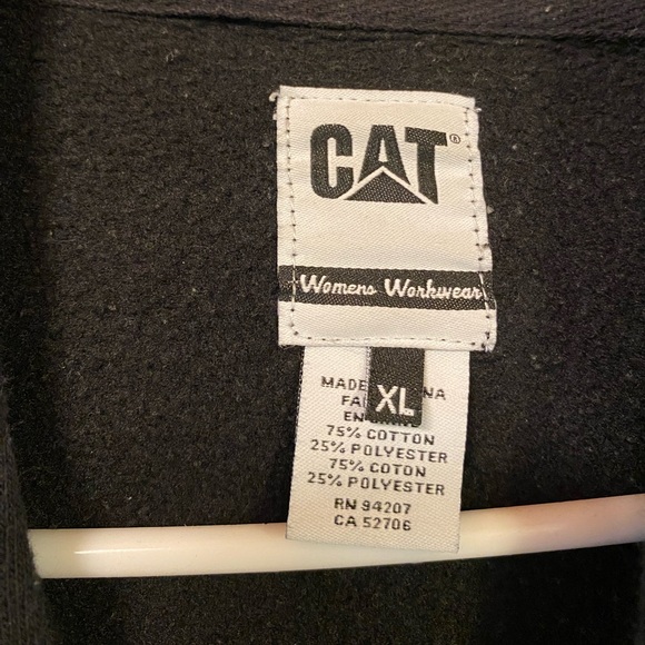 CAT black pullover workwear hoodie sz XL Caterpillar (is pilling)see description - Picture 4 of 7